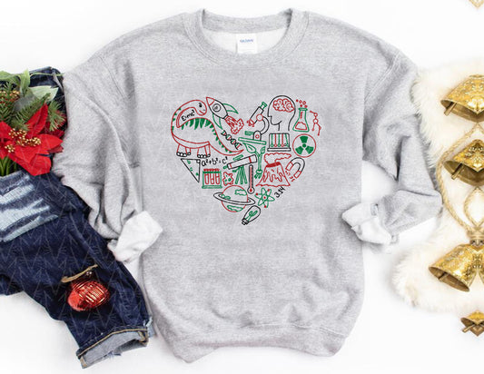 Scientific Myocardium Sweatshirt (Christmas Color Combo)