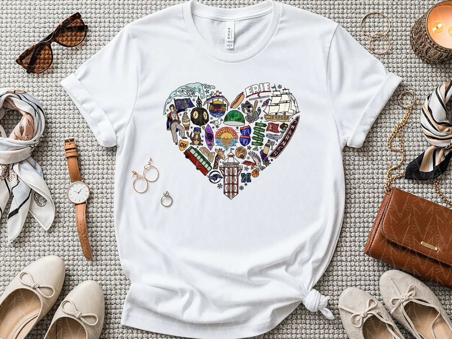 Left My Heart in Erie, PA Shirt (Full Color Graphic)