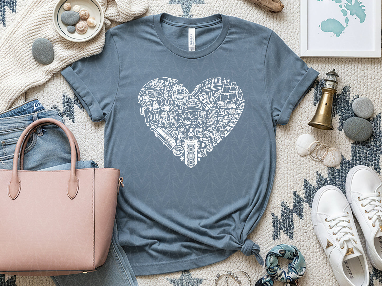 Left My Heart In Erie, PA Shirt (White Graphic)