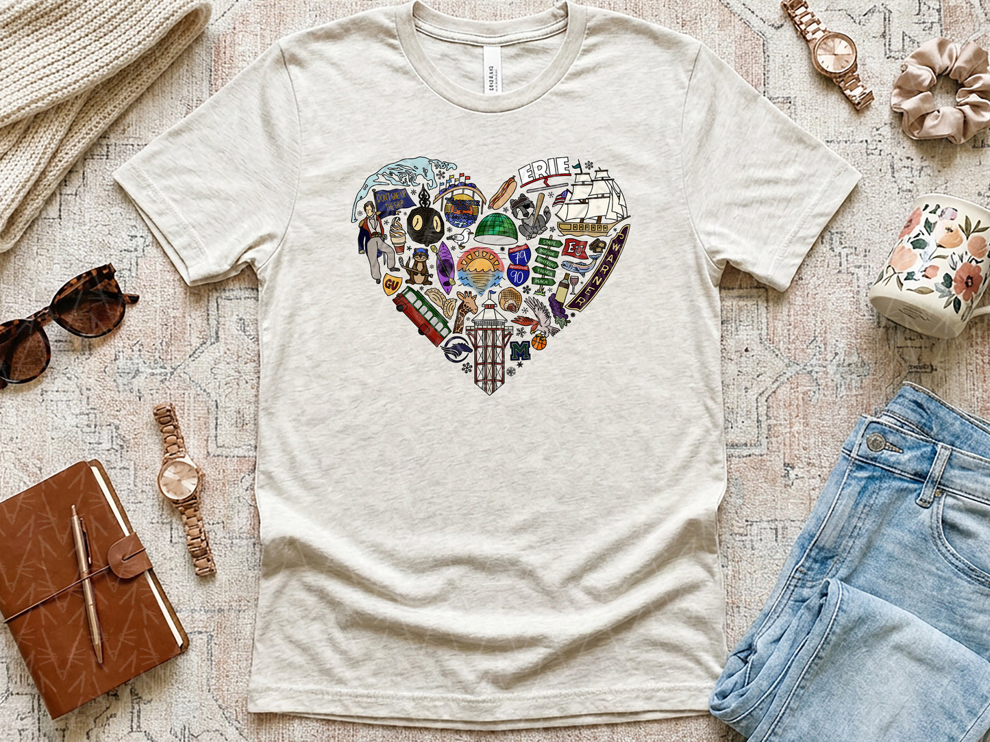 Left My Heart in Erie, PA Shirt (Full Color Graphic)