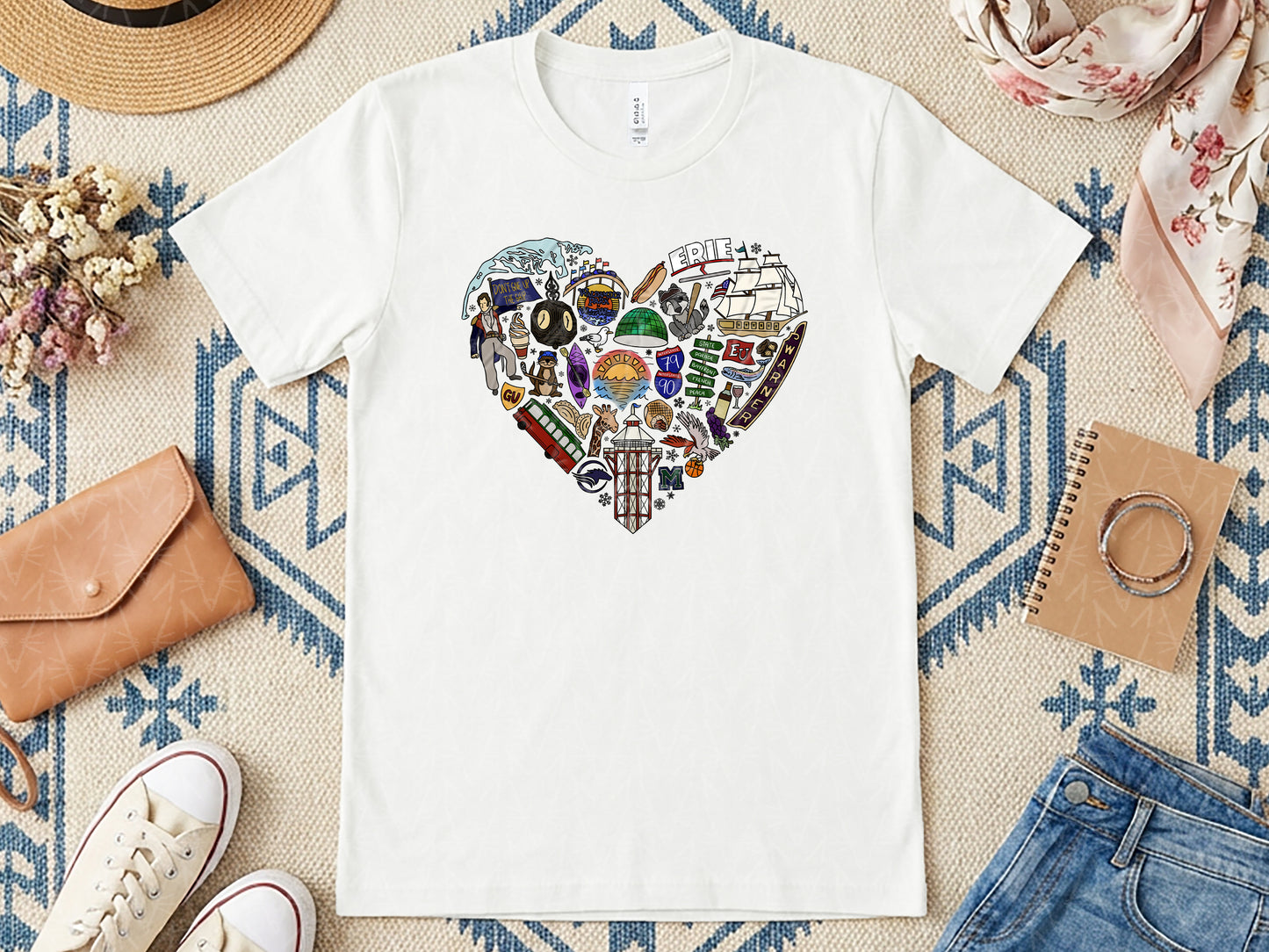Left My Heart in Erie, PA Shirt (Full Color Graphic)