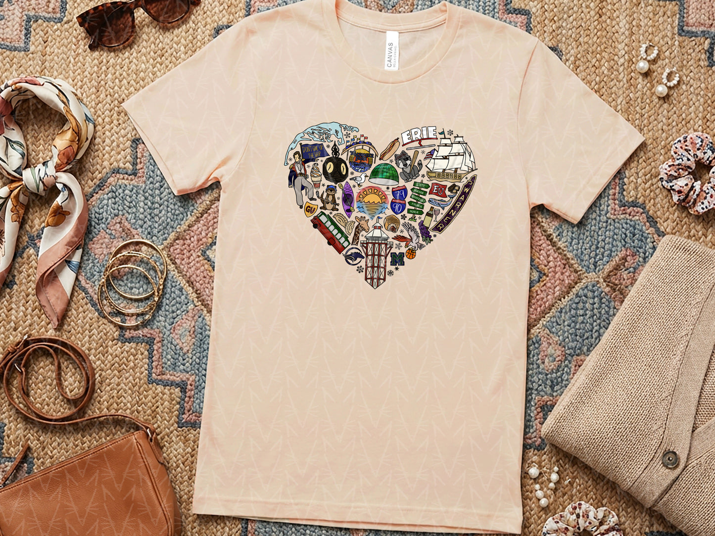 Left My Heart in Erie, PA Shirt (Full Color Graphic)