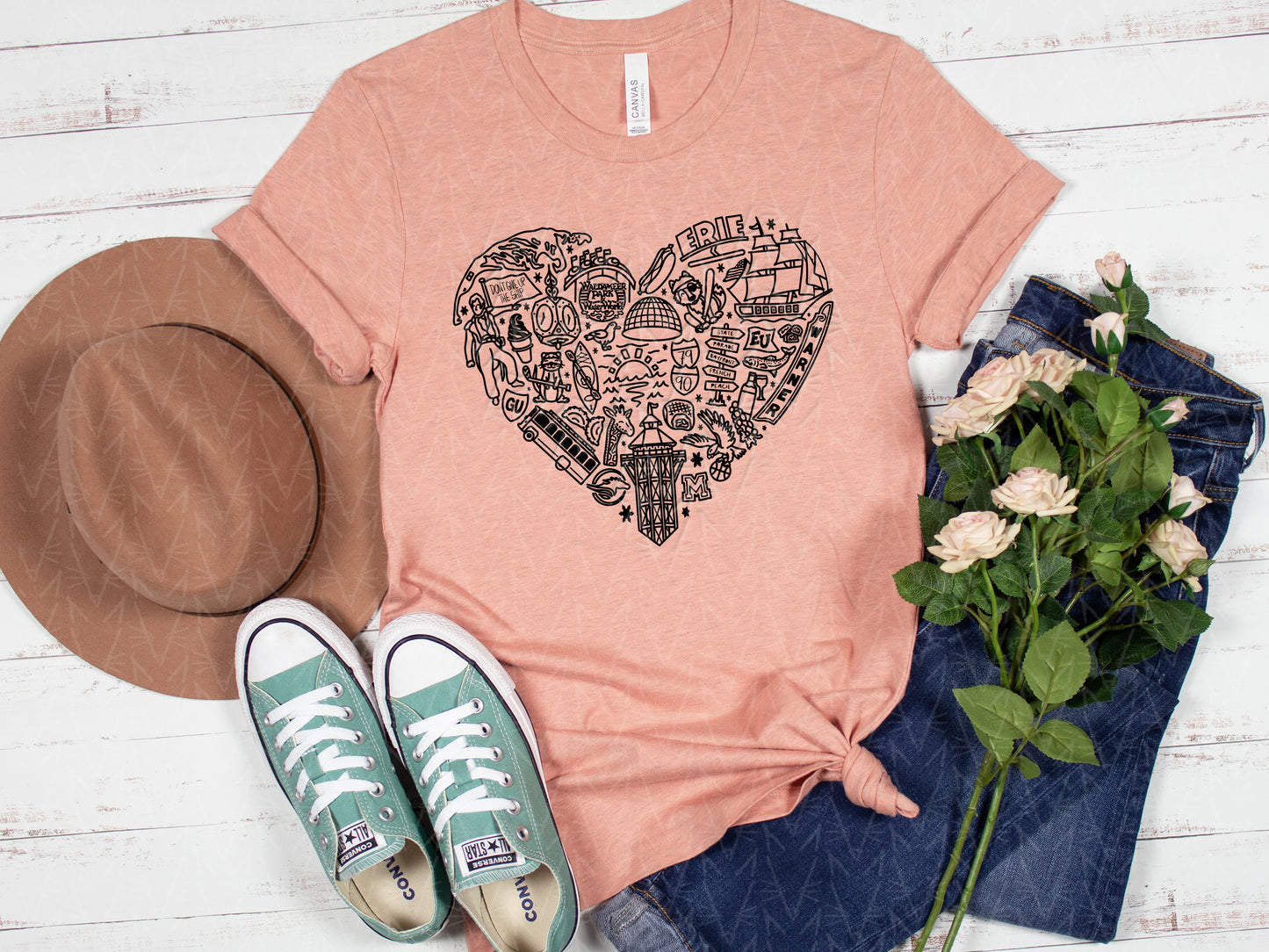 Left My Heart in Erie, PA Shirt (Black Graphic) - CLOSET CLEANOUT SALE!