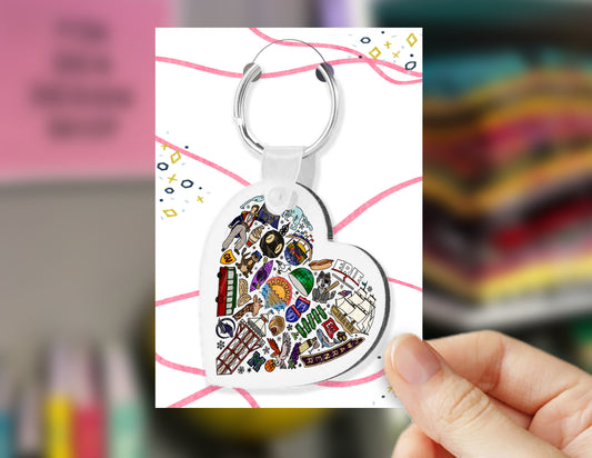 Full Color Left My Heart in Erie, PA Keychain