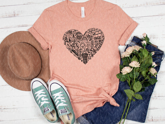 Left My Heart in Erie, PA Shirt (Black Graphic) - CLOSET CLEANOUT SALE!