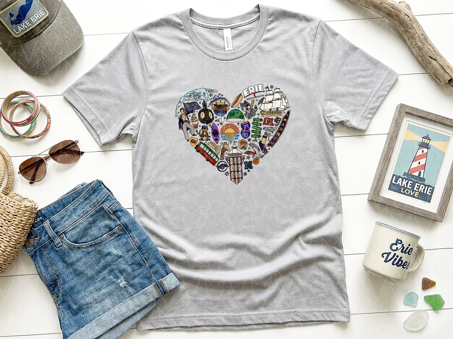 Left My Heart in Erie, PA Shirt (Full Color Graphic)