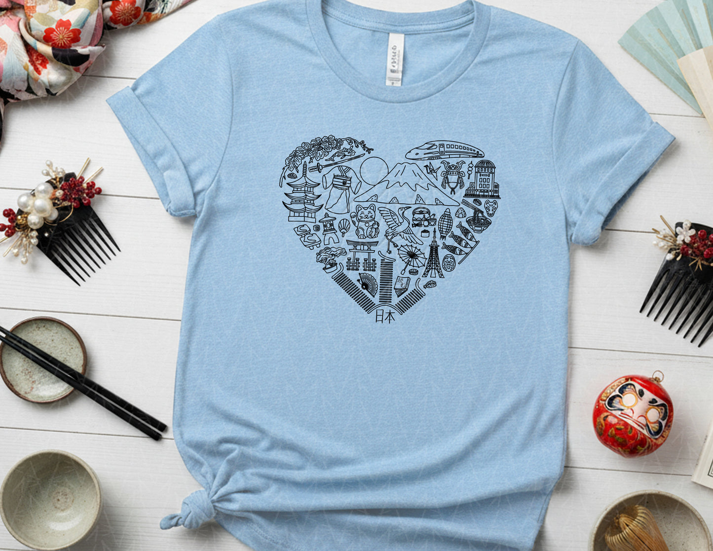 Left My Heart in Japan Shirt (Black Graphic)