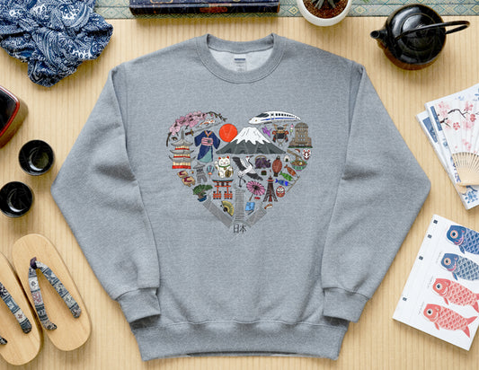 Left My Heart in Japan Sweatshirt (Full Color Graphic)