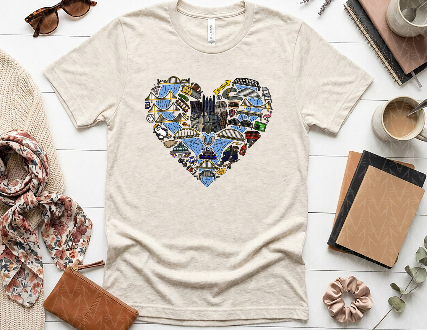 Left My Heart in Pittsburgh, PA Shirt (Full Color Graphic)