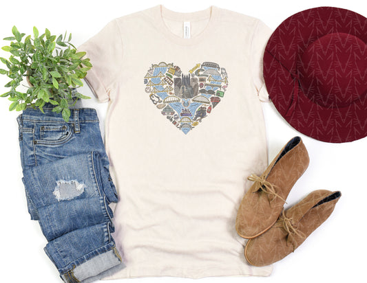 Left My Heart in Pittsburgh, PA Shirt (Faded Color Graphic) - CLOSET CLEANOUT SALE!