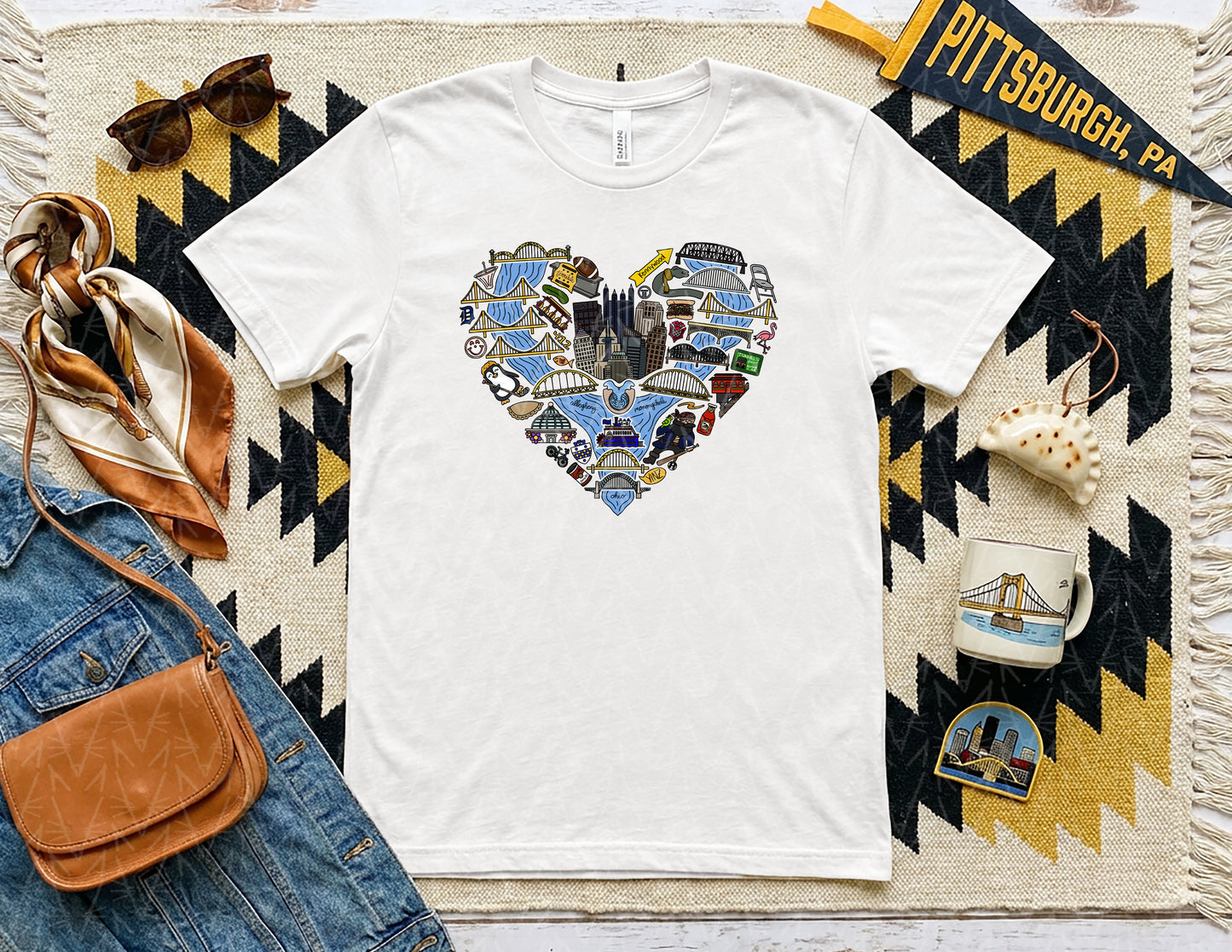 Left My Heart in Pittsburgh, PA Shirt (Full Color Graphic)
