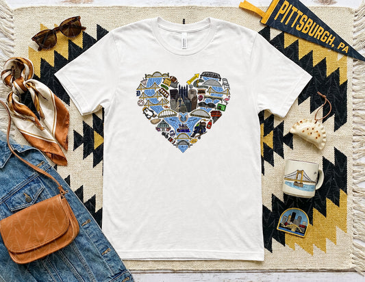 Left My Heart in Pittsburgh, PA Shirt (Full Color Graphic)