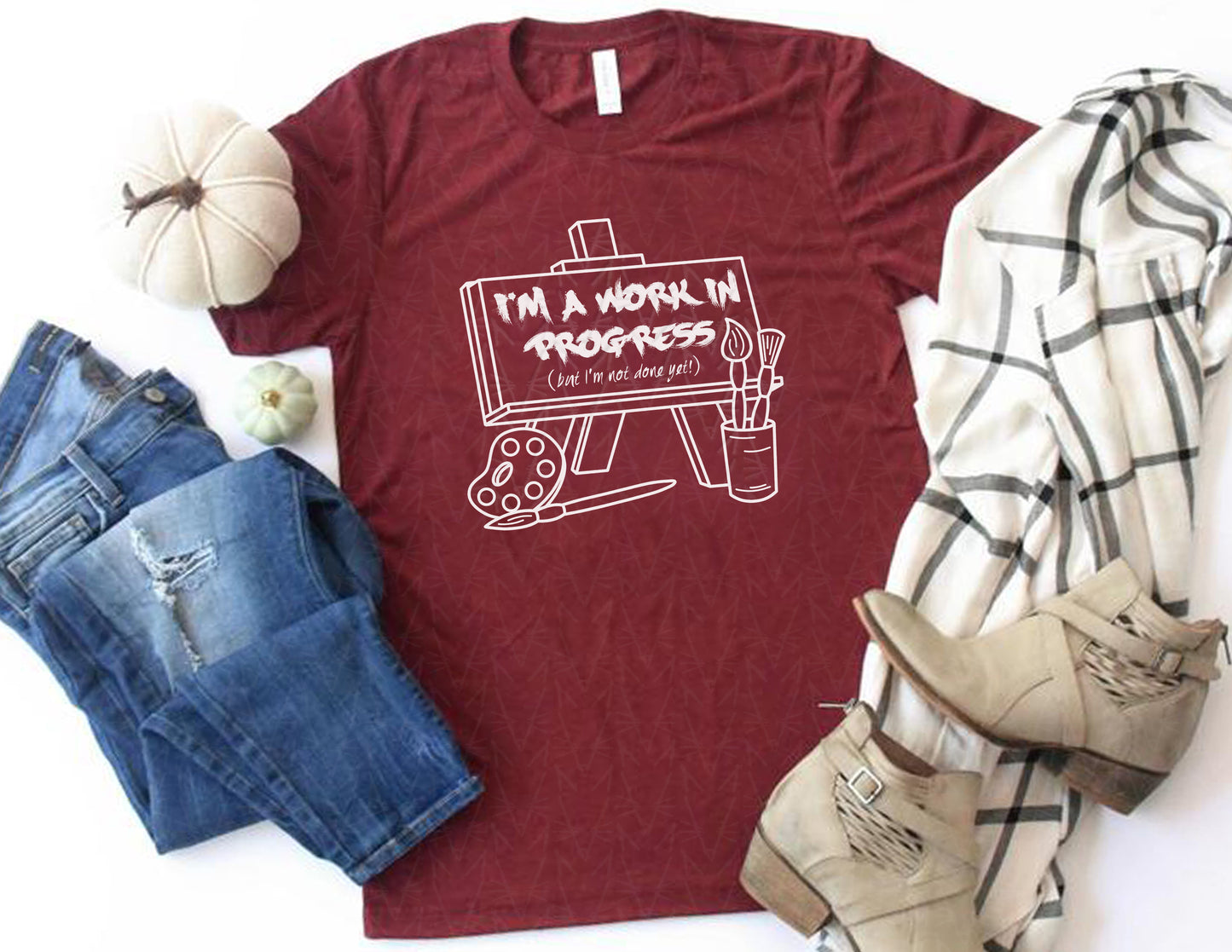 I'm a Work in Progress Shirt (White Graphic)