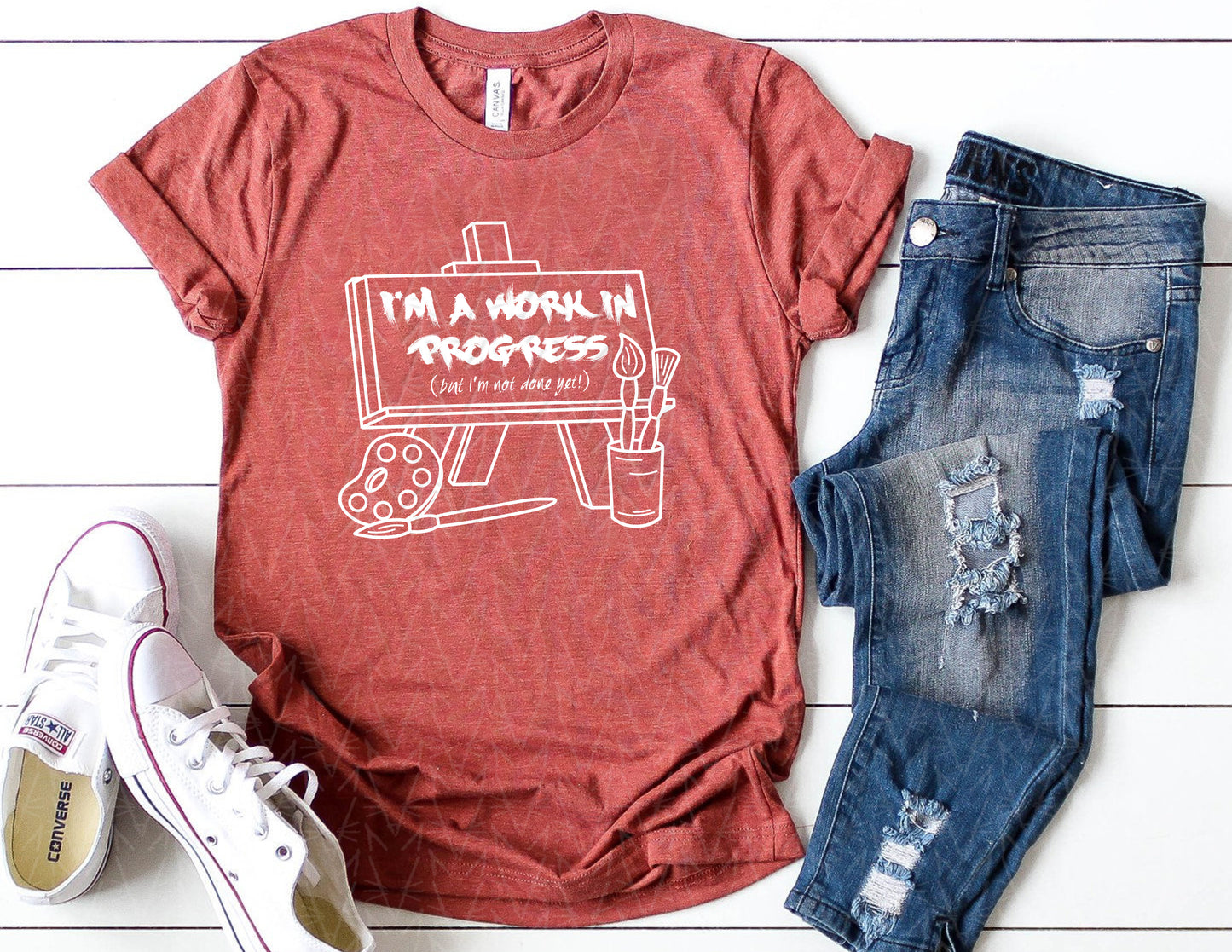 I'm a Work in Progress Shirt (White Graphic)