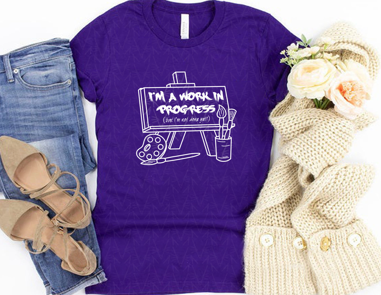 I'm a Work in Progress Shirt (White Graphic)