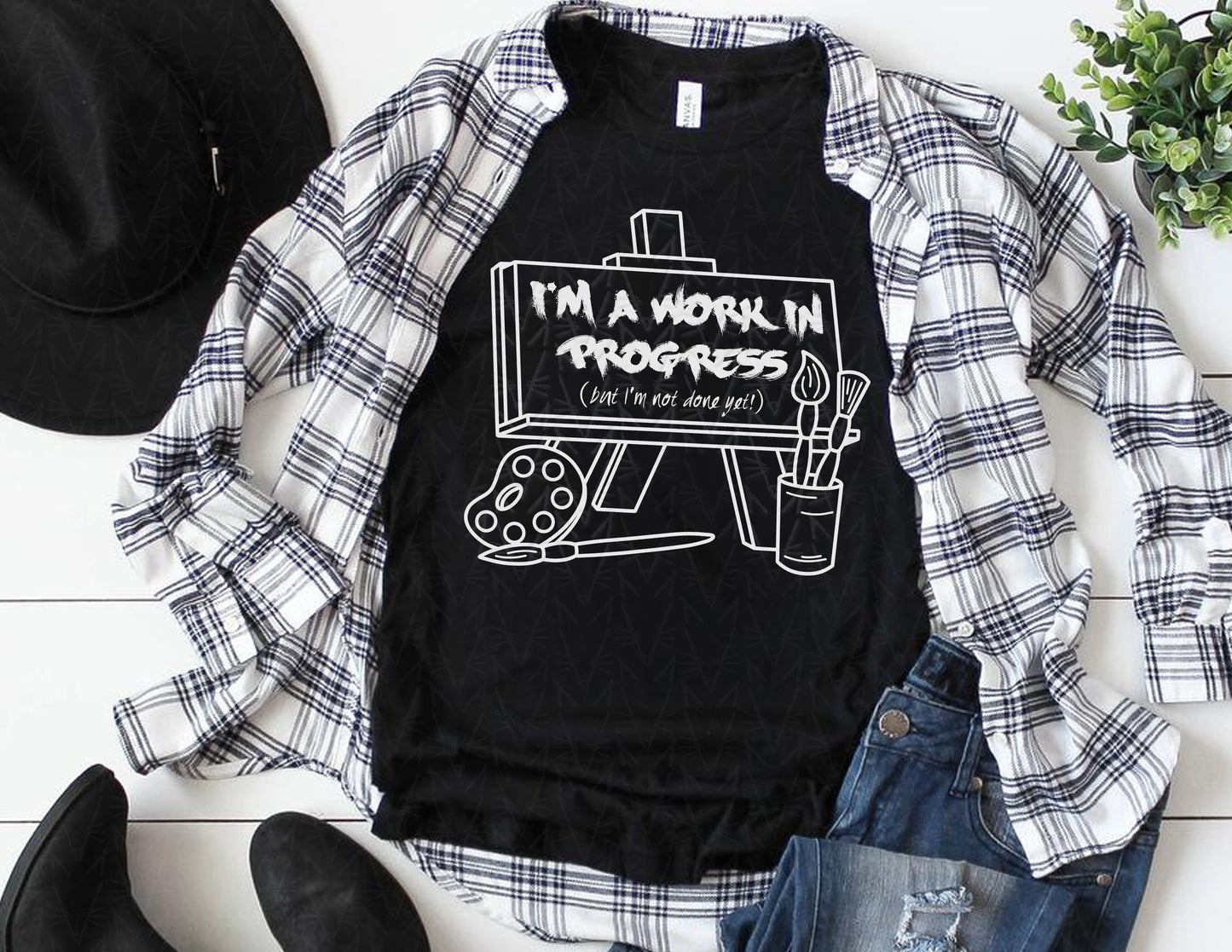 I'm a Work in Progress Shirt (White Graphic)