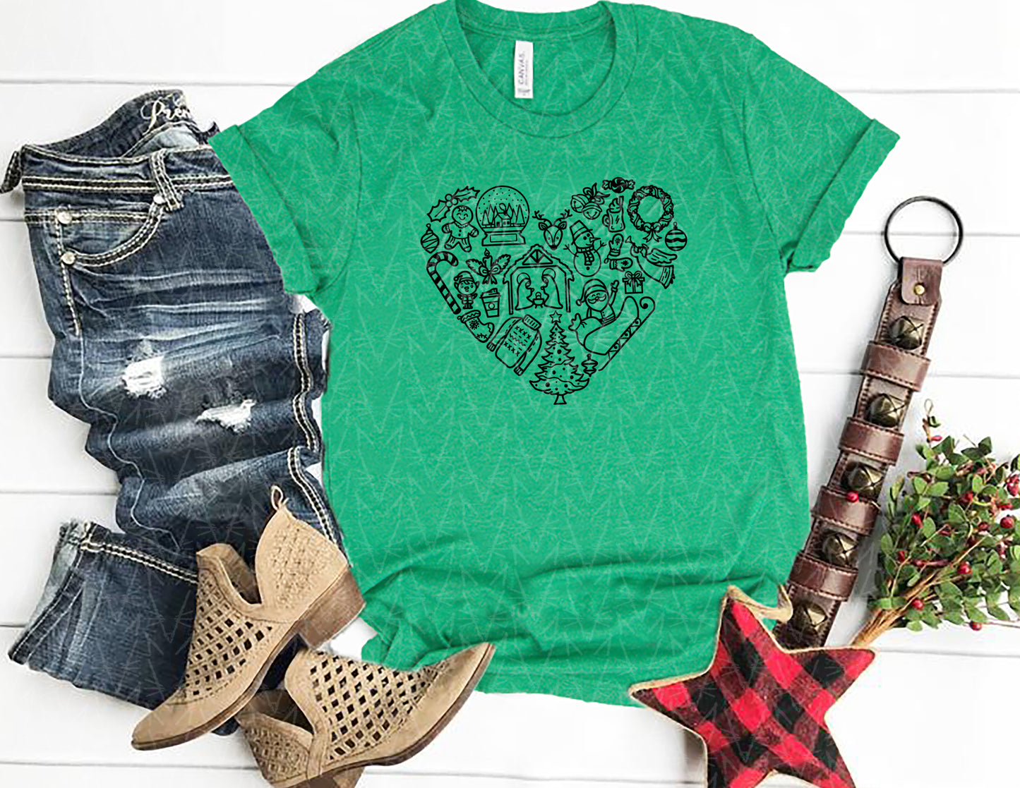 Keep Christmas in your Heart Shirt (Black Graphic)