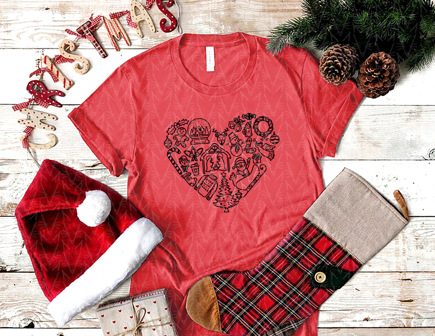 Keep Christmas in your Heart Shirt (Black Graphic)