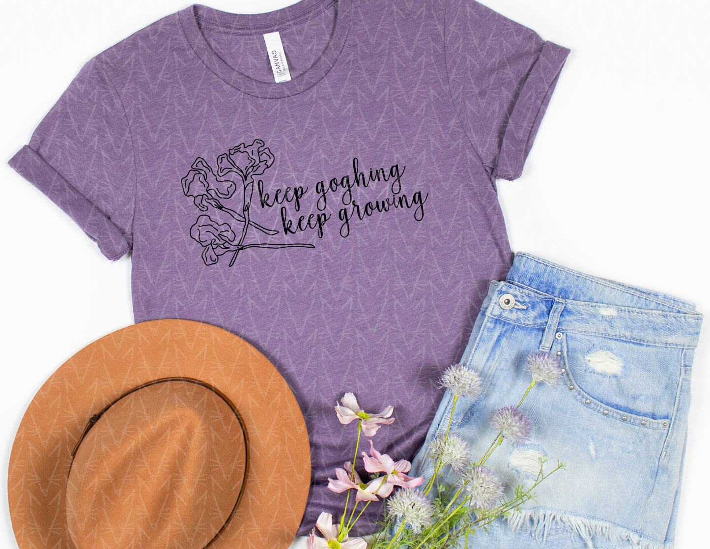 Keep Goghing & Keep Growing Irises Shirt (Black Graphic)