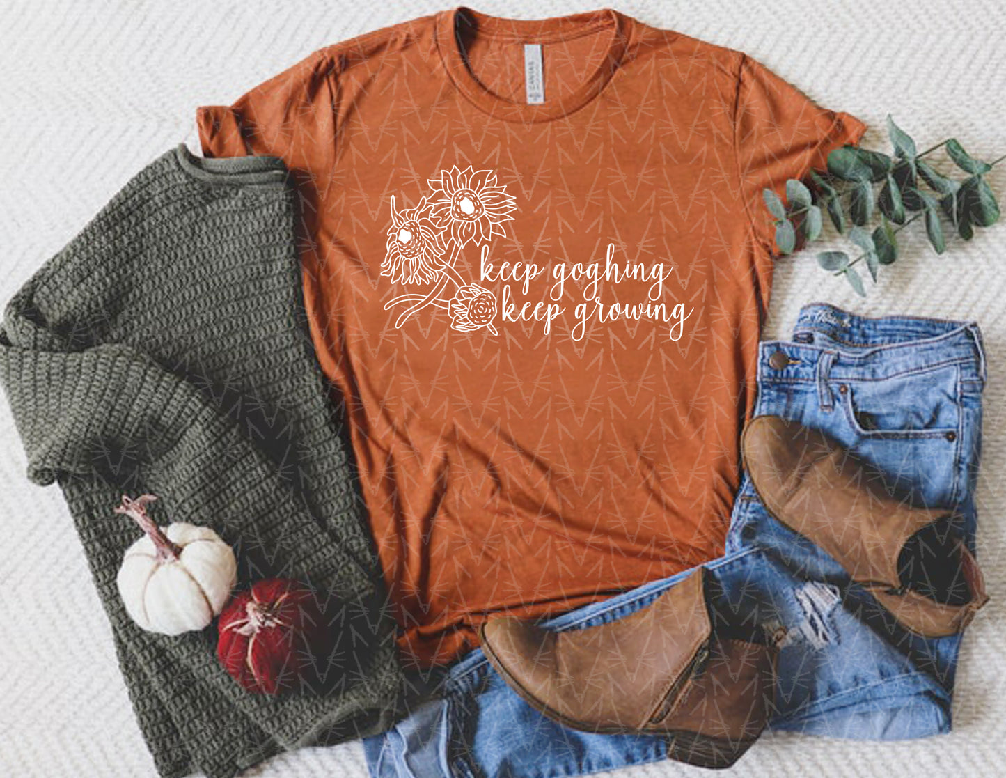 Keep Goghing & Growing Shirt (White Graphic)