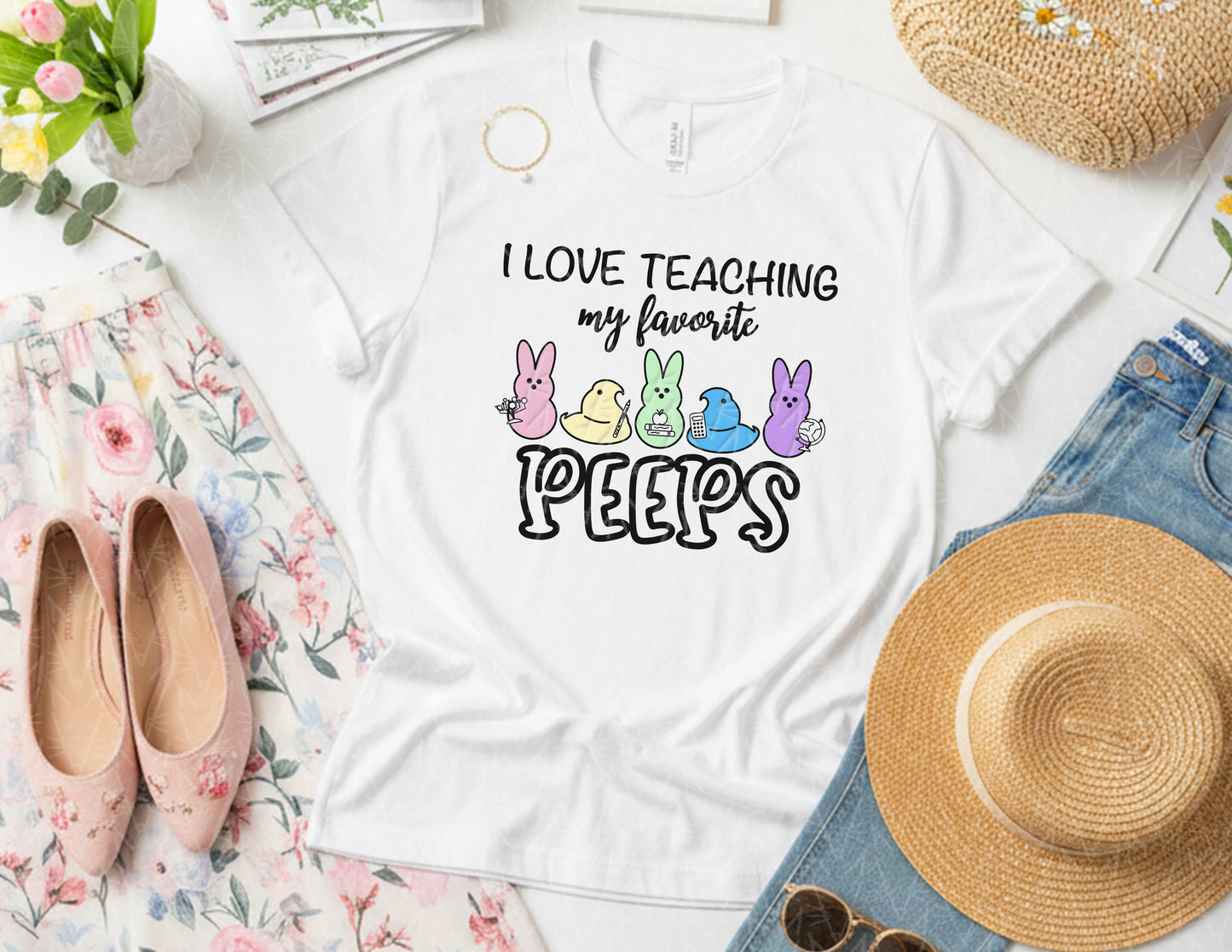 I Love Teaching My Favorite Peeps Shirt (Color Graphic)