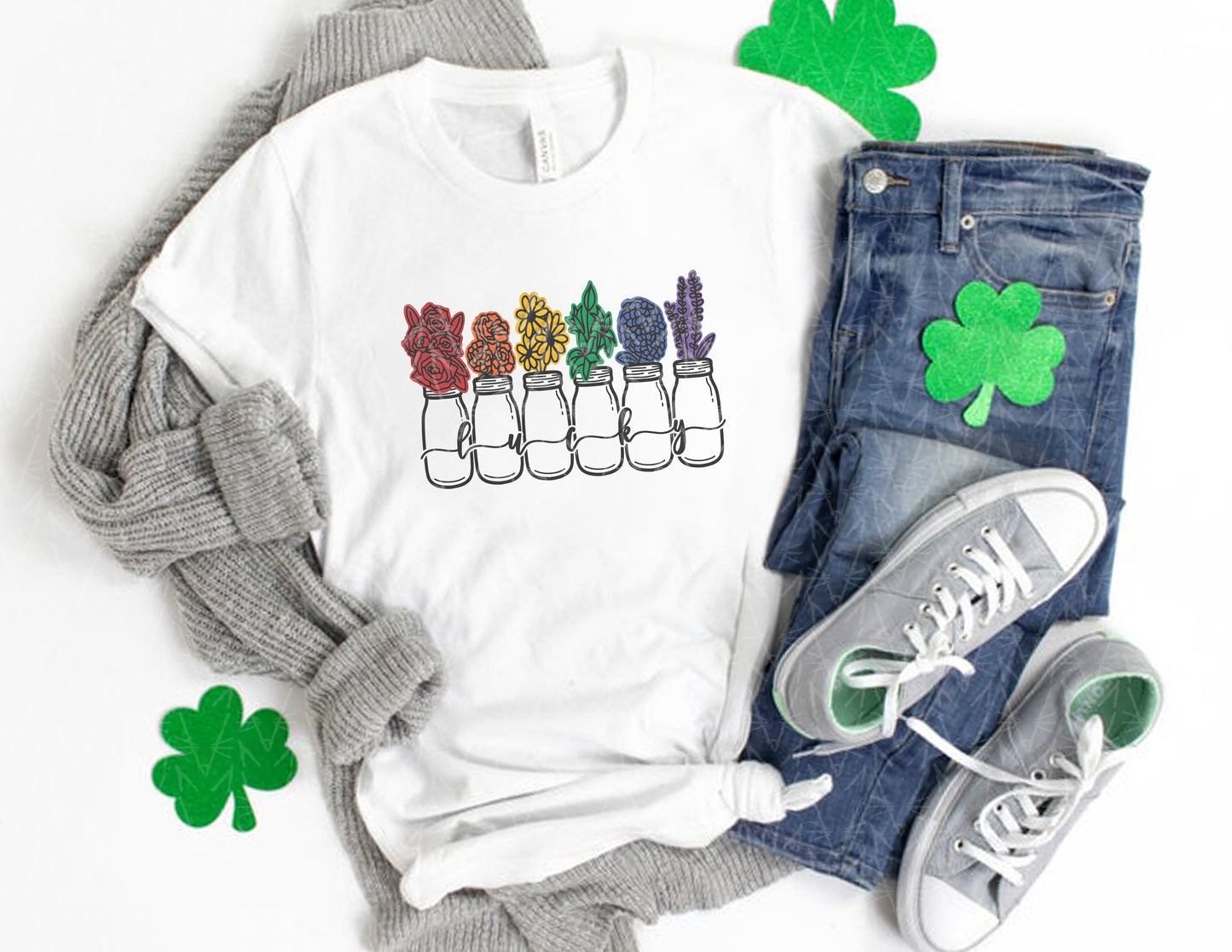 Lucky Rainbow Mason Jars Shirt