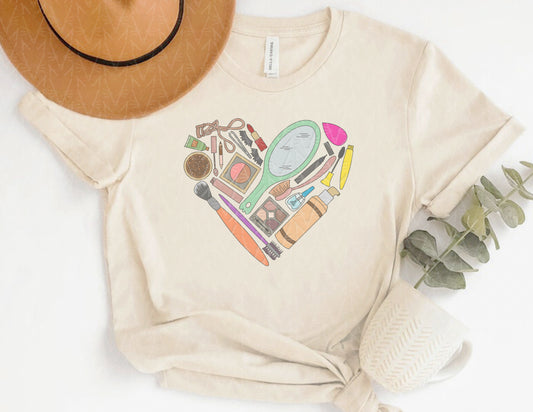 Makeup heARTIST Shirt (Faded Color Graphic)