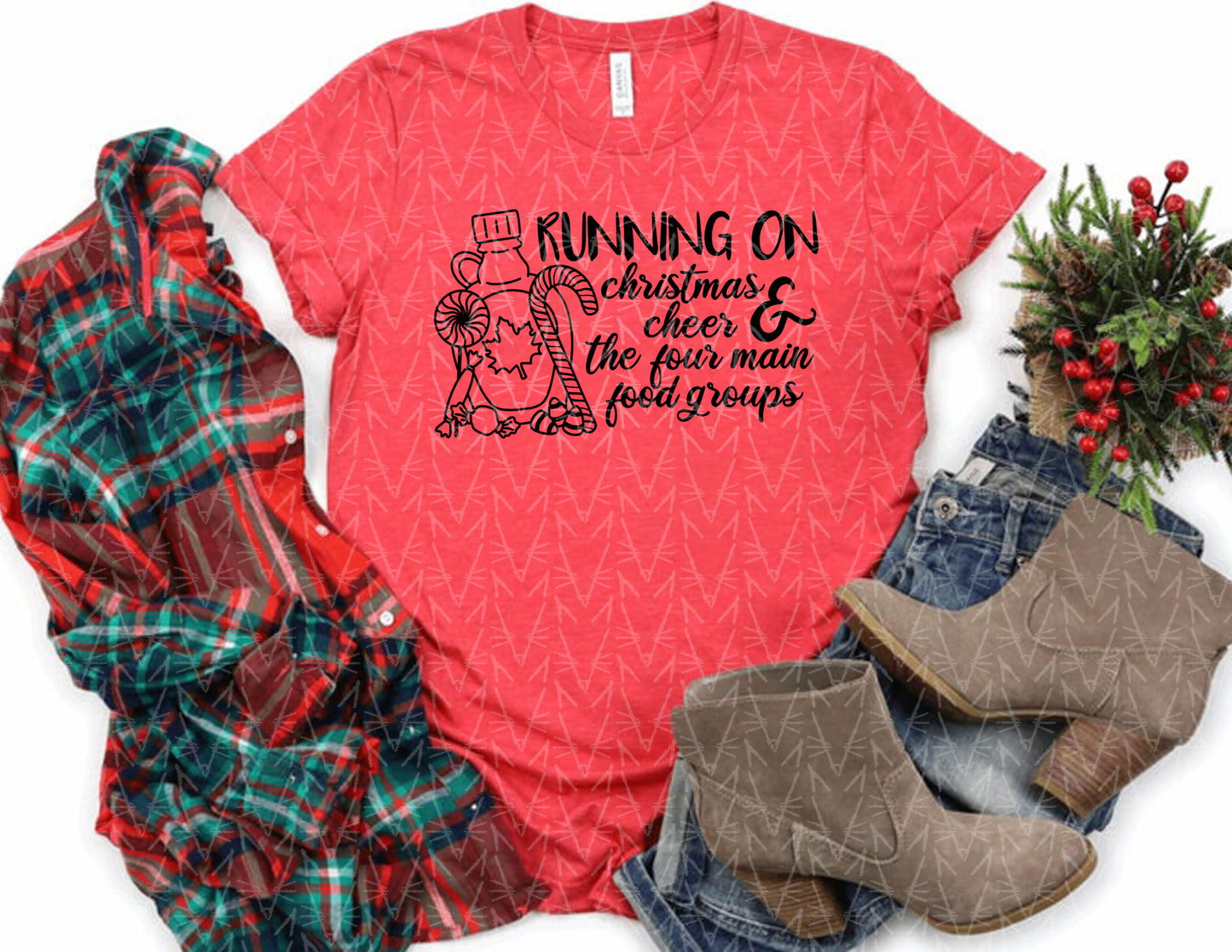 Running on Elf Food Shirt (Black Graphic)