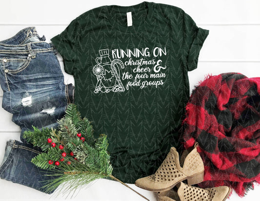 Running on Elf Food Shirt (White Graphic)