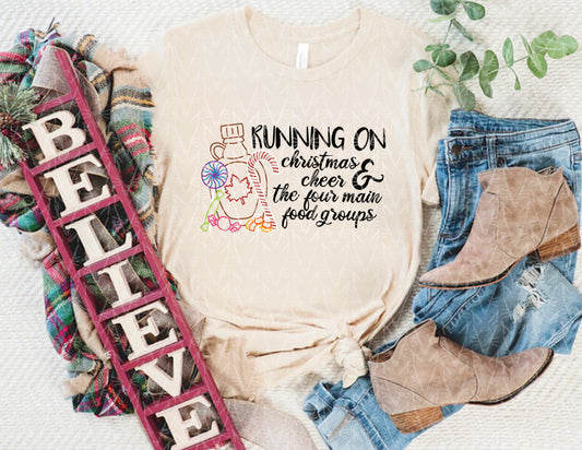 Running on Elf Food Shirt (Color Graphic) - CLOSET CLEANOUT SALE!