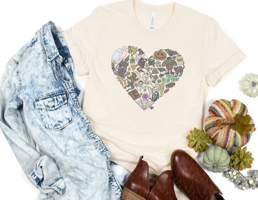 It's a Spooky Scary Kind of Love Shirt (Faded Color Graphic)