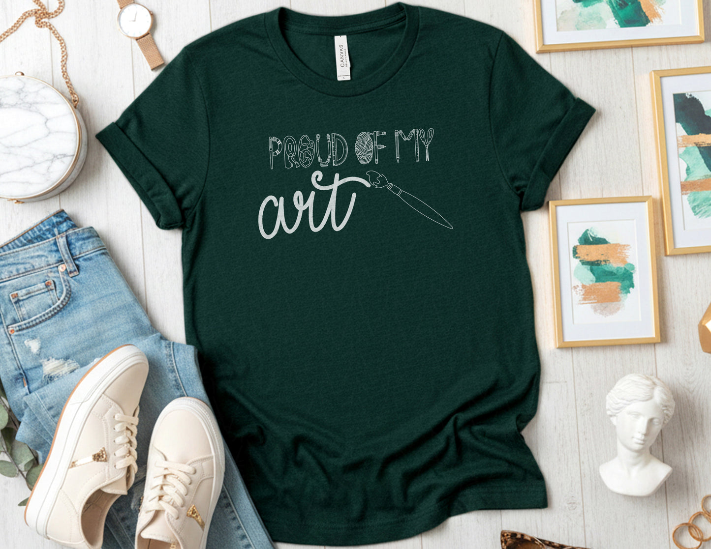 Proud of My Art Shirt (White Graphic)