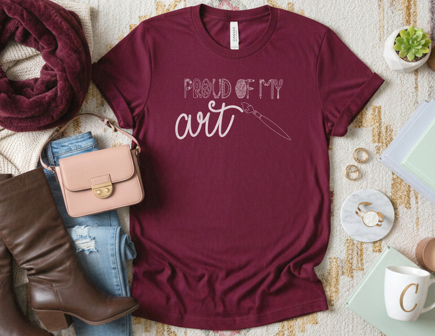 Proud of My Art Shirt (White Graphic)
