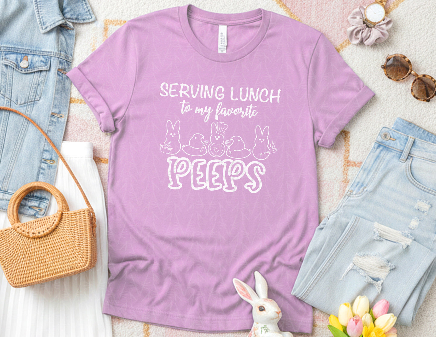 Serving Lunch to My Favorite Peeps Shirt (White Graphic)