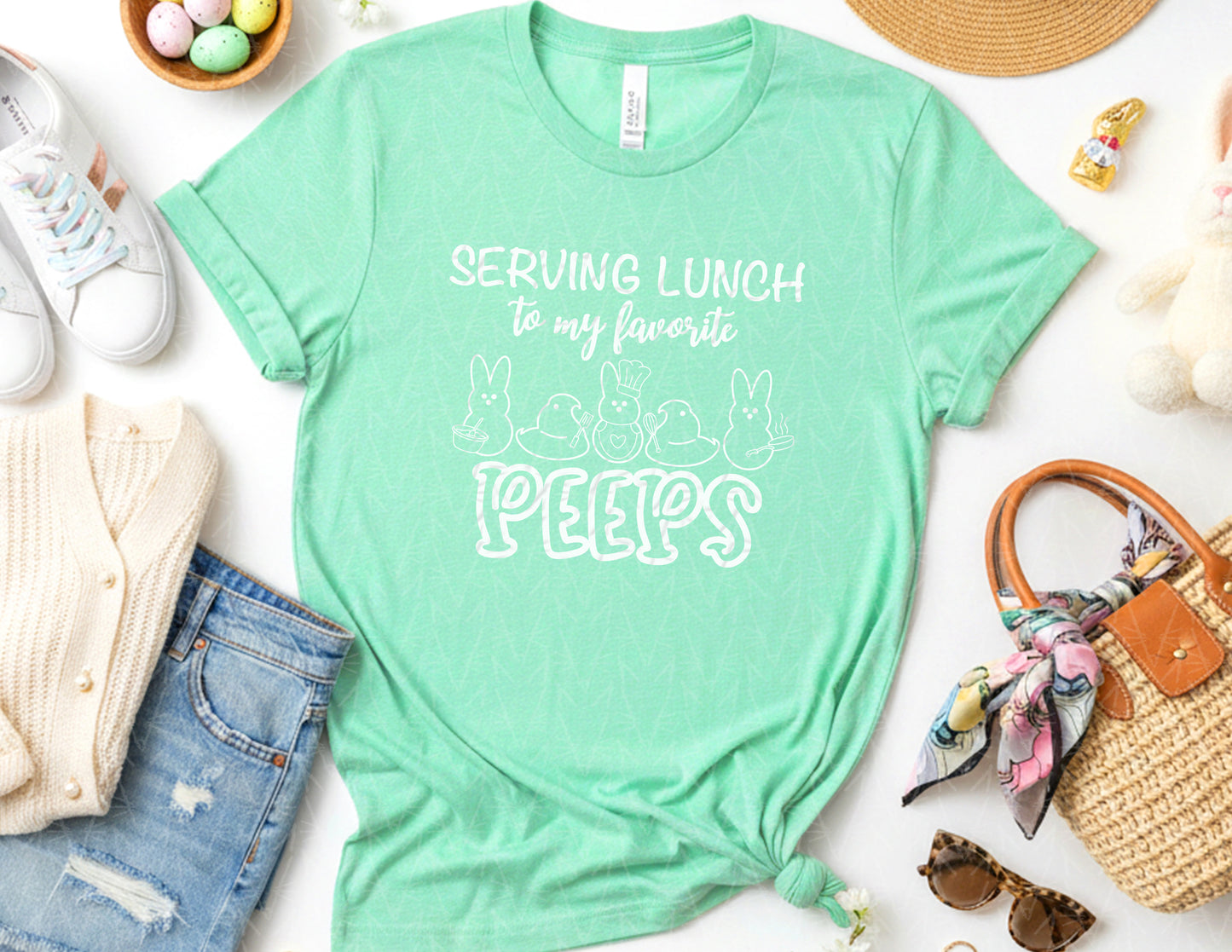 Serving Lunch to My Favorite Peeps Shirt (White Graphic)