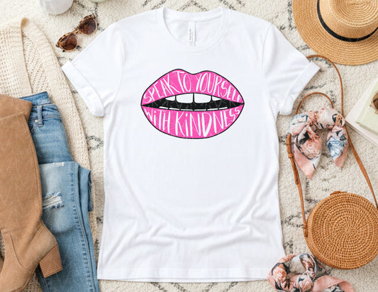 Speak with Kindness Shirt (Pink Graphic)