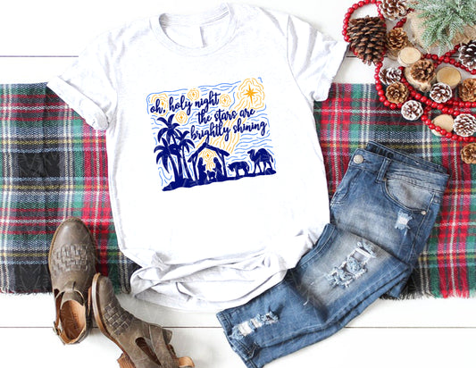 Brightly Shining Starry Night Shirt (Blue Graphic)