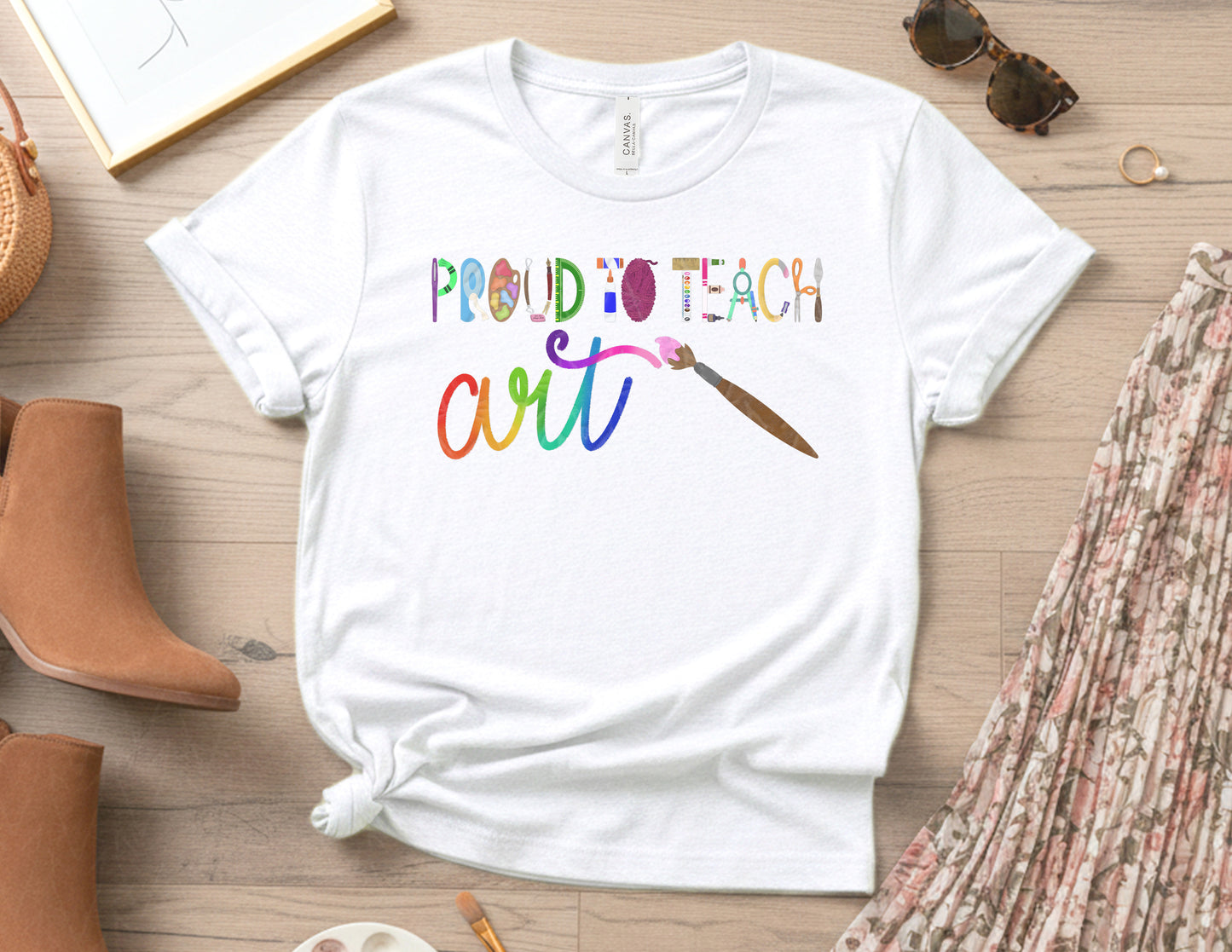 Proud to Teach Art Shirt (Color Graphic)