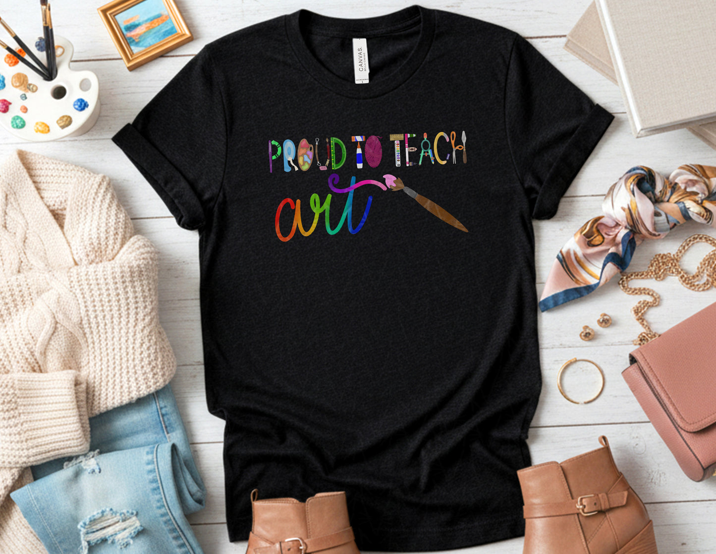 Proud to Teach Art Shirt (Color Graphic)