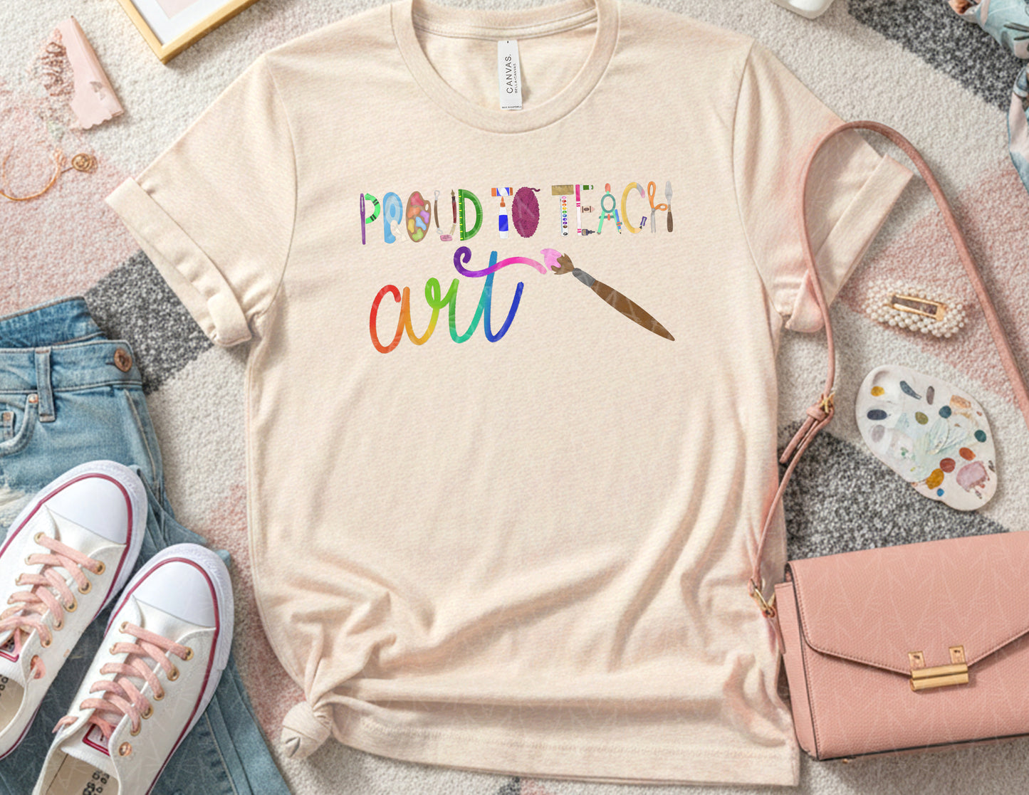 Proud to Teach Art Shirt (Color Graphic)