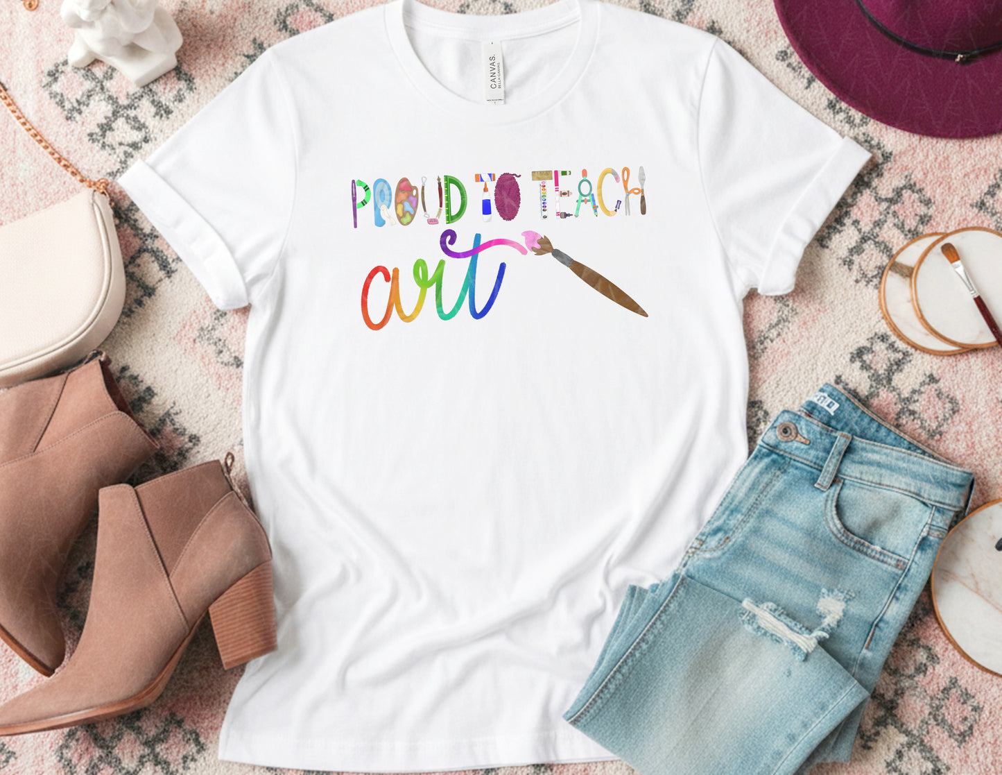 Proud to Teach Art Shirt (Color Graphic)