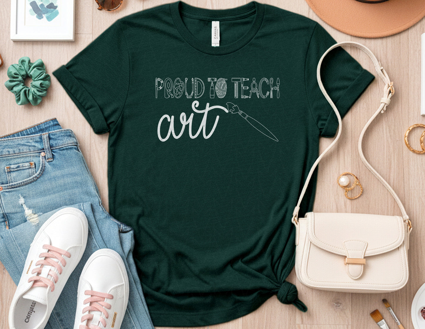 Proud to Teach Art Shirt (White Graphic)