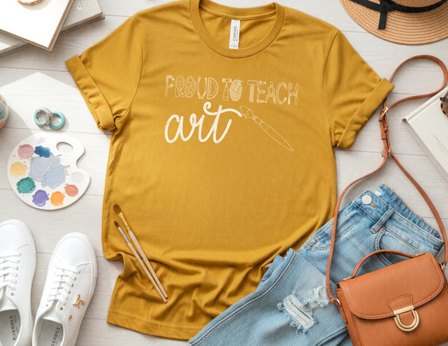 Proud to Teach Art Shirt (White Graphic)