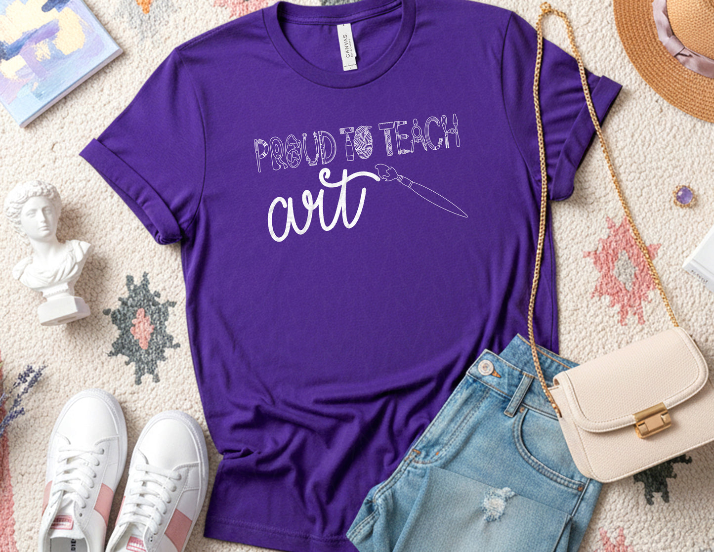 Proud to Teach Art Shirt (White Graphic)