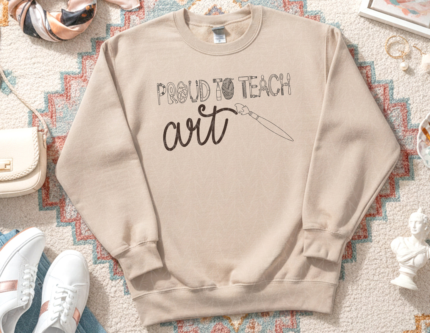 Proud to Teach Art Sweatshirt (Black Graphic)