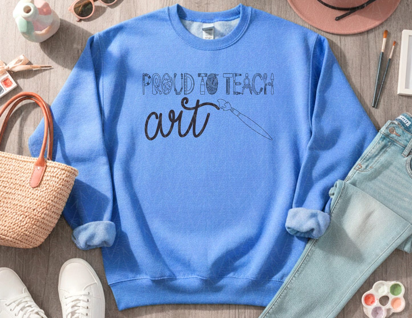 Proud to Teach Art Sweatshirt (Black Graphic)