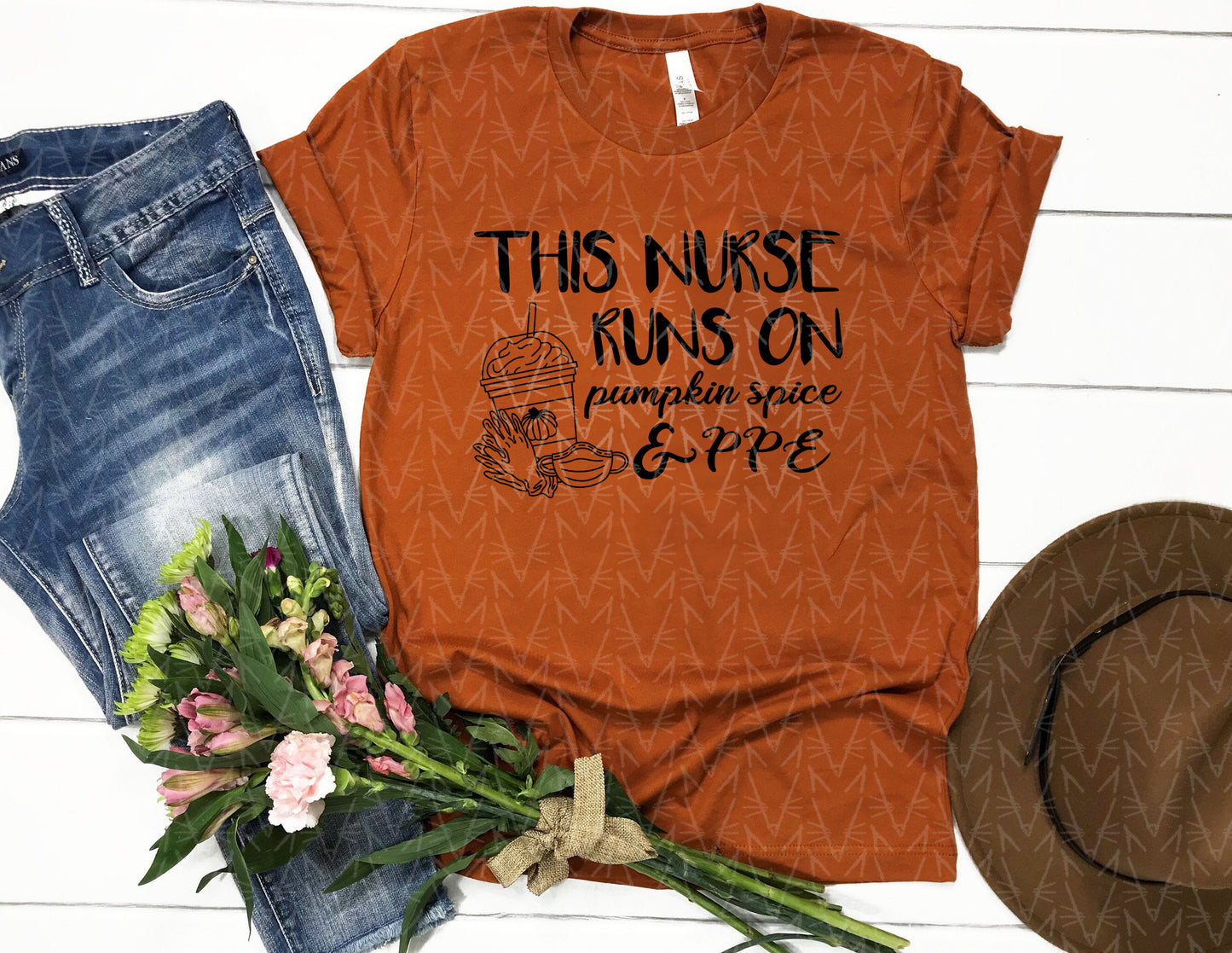 This Nurse Runs on Pumpkin Spice Shirt (Black Graphic)