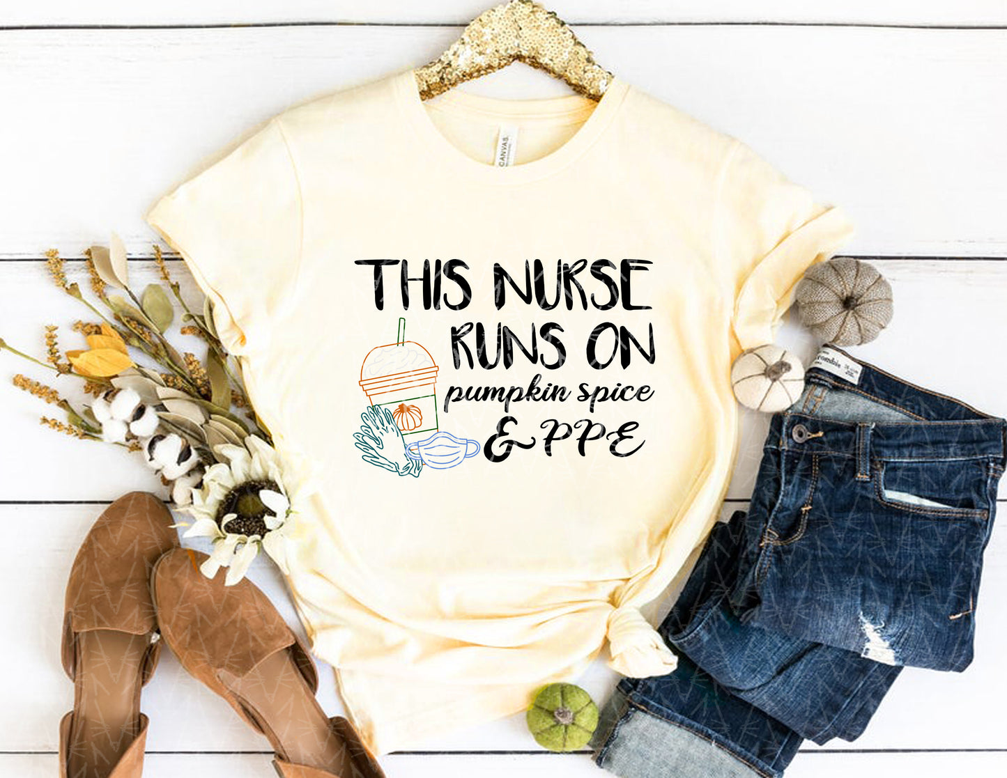 This Nurse Runs on Pumpkin Spice Shirt (Color Graphic)