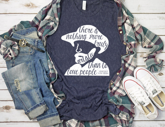 The Art of Loving People Quote Shirt (White Graphic)