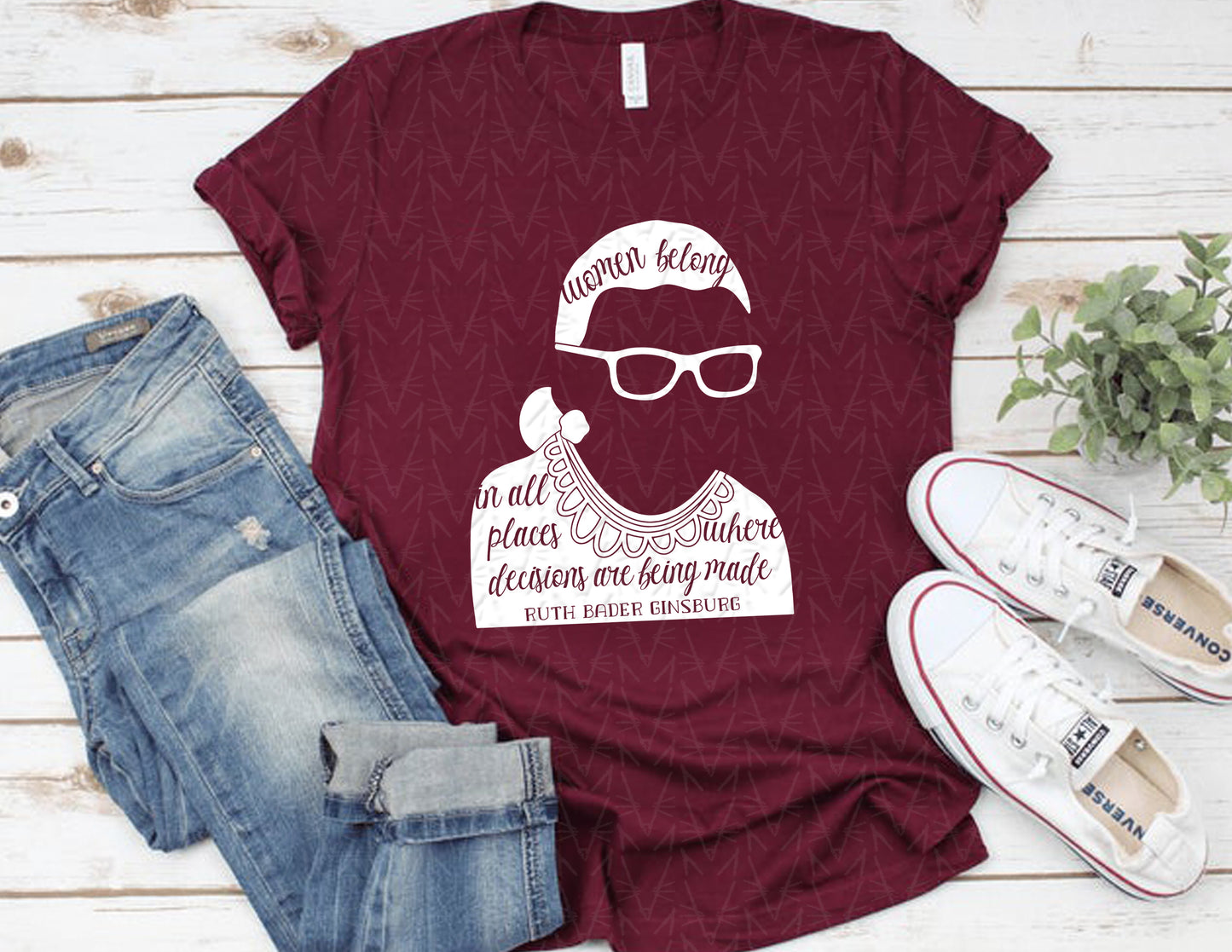 Women Belong Quote Shirt (White Graphic)
